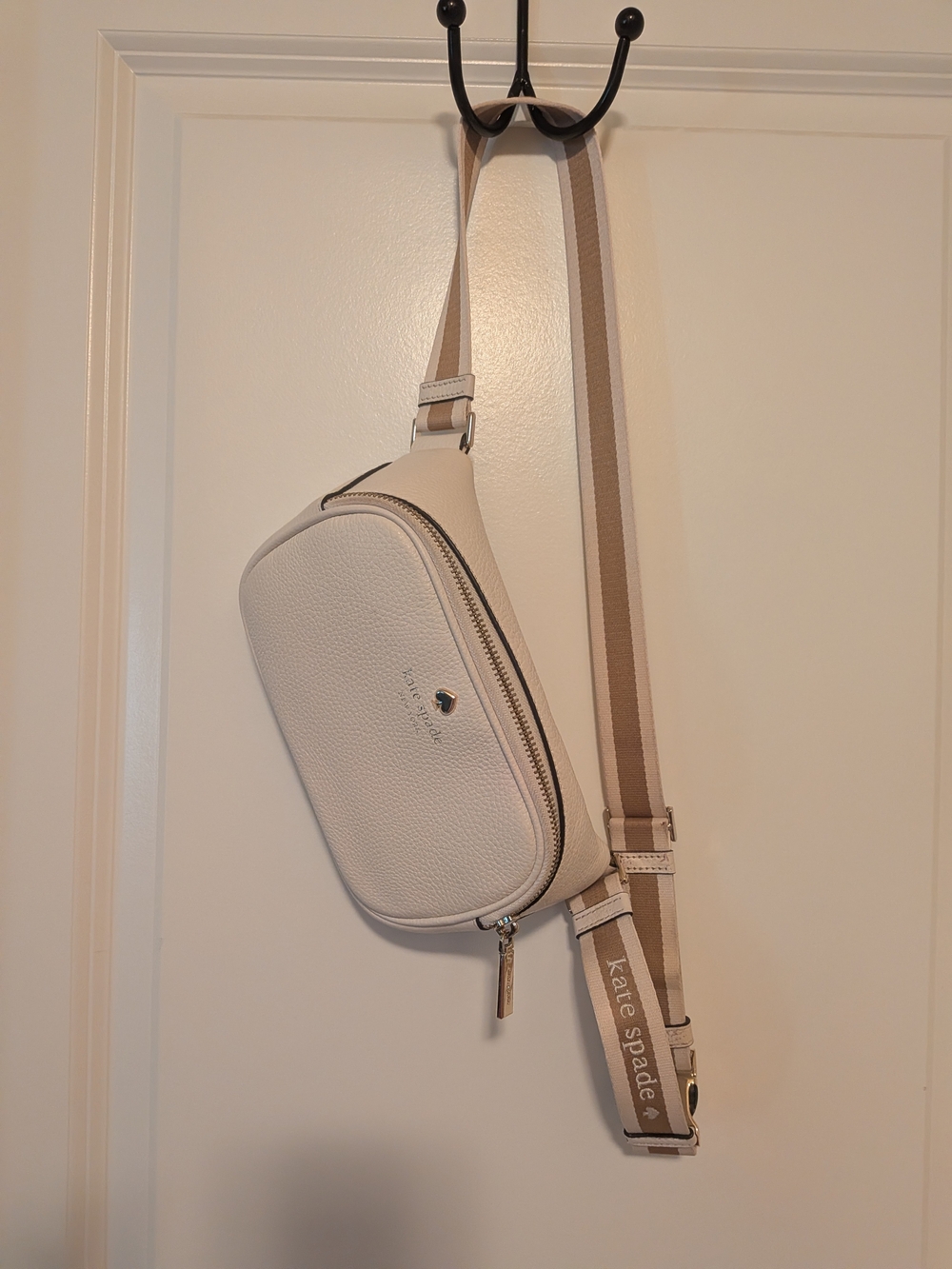 Kate Spade Pebbled Leather Belt Bag in Off-White